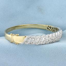 5 Carat Diamond Bangle Bracelet In 14k Gold