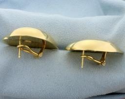 Italian Made Large Heart Earrings With French Backs In 14k Yellow Gold