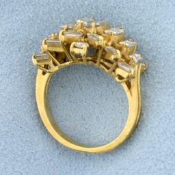 2.5ct Tw Round And Baguette Diamond Ring In 18k Yellow Gold