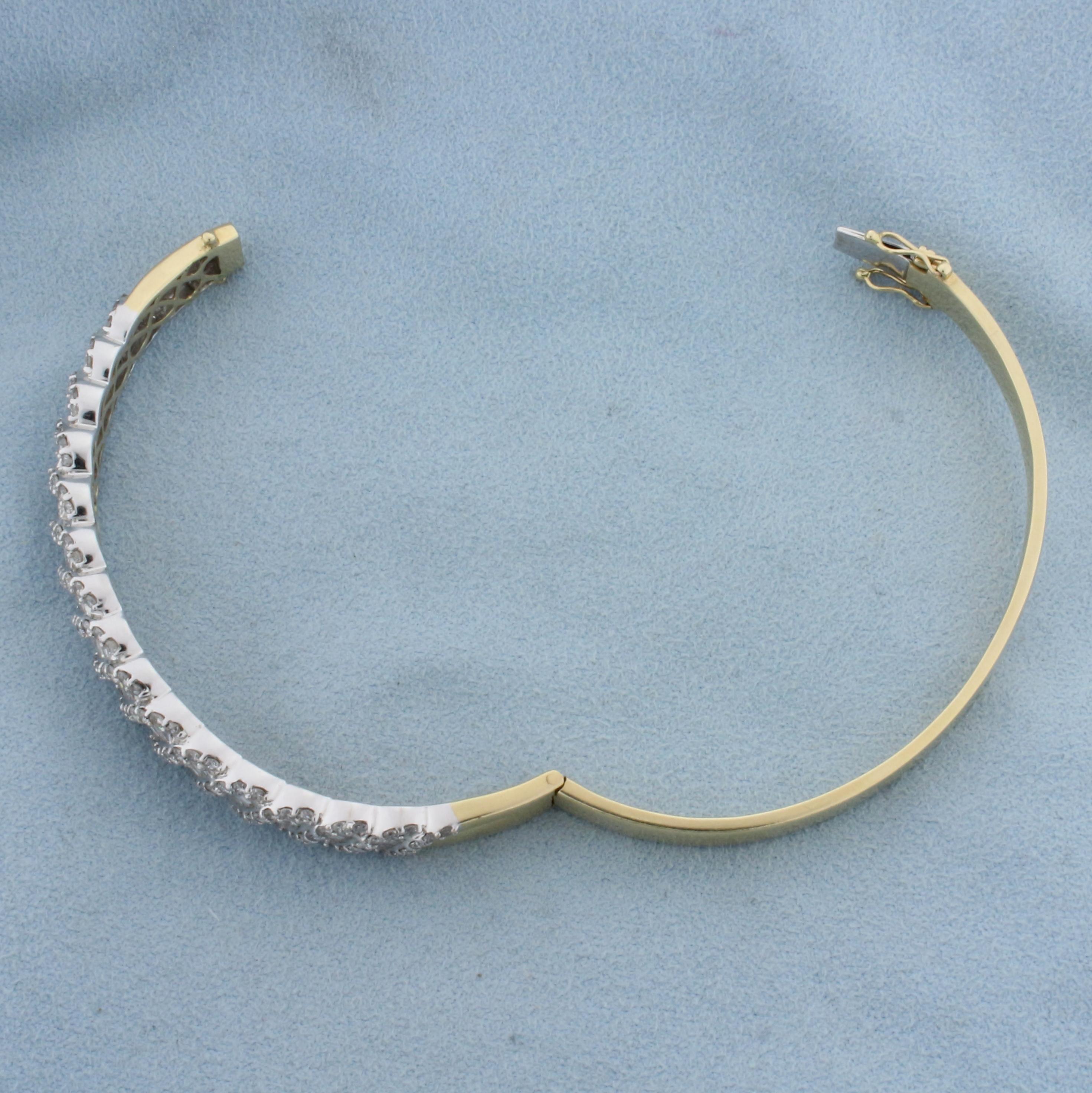 5 Carat Diamond Bangle Bracelet In 14k Gold