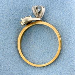 Vintage 1/2 Ct Diamond Ring In Unique Setting In 14k Gold