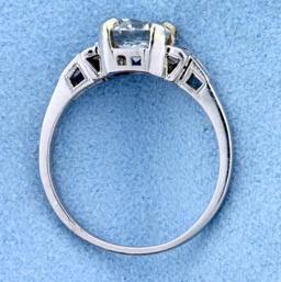 Vintage 1.4ct Tw Diamond Engagement Ring In Platinum