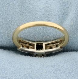 Vintage 1/2ct Tw Diamond Engagement Ring In 14k Yellow And White Gold
