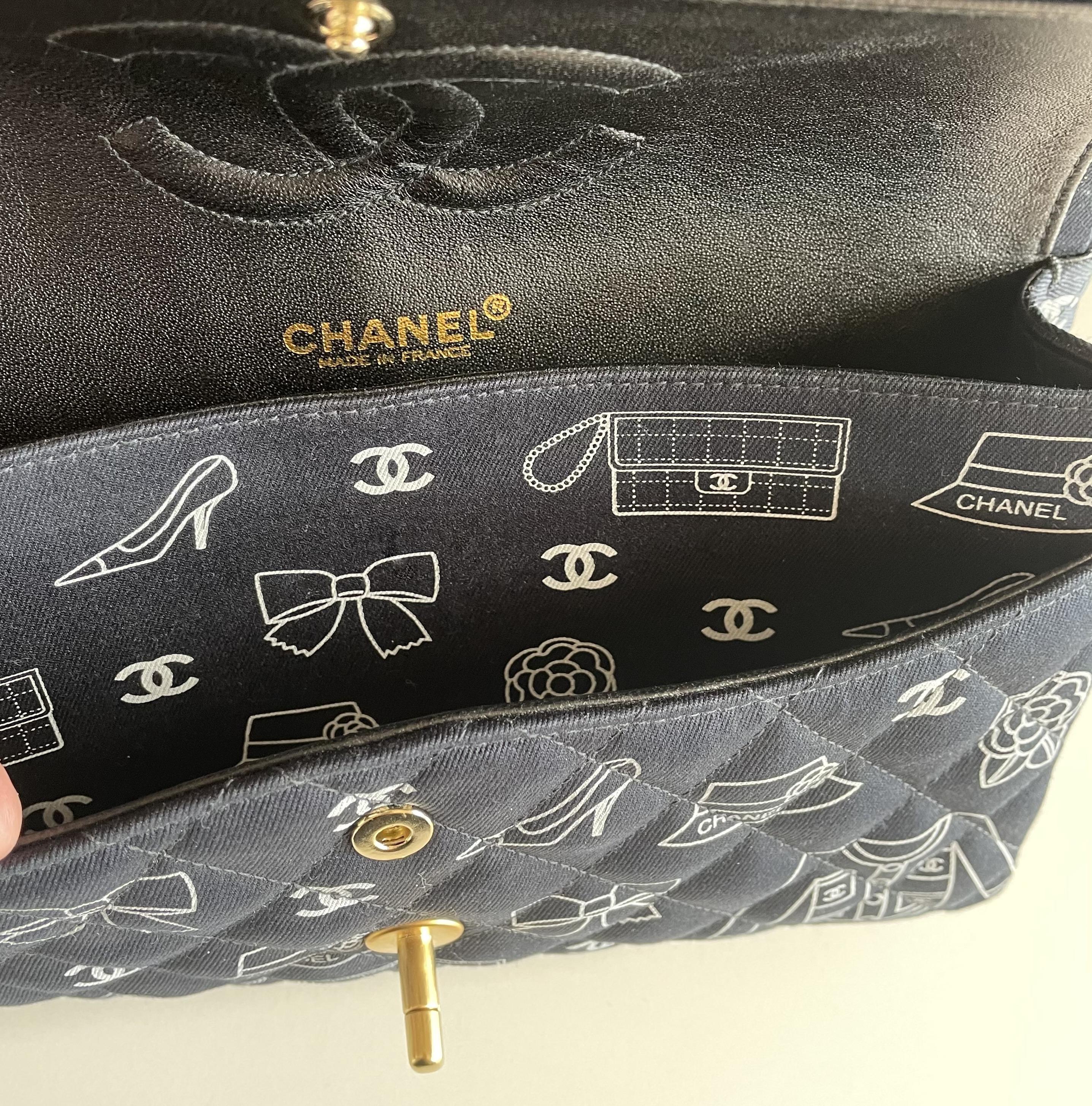 Genuine Chanel Icon Quilted Double Flap Bag Rare