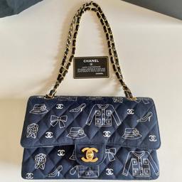 Genuine Chanel Icon Quilted Double Flap Bag Rare