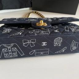 Genuine Chanel Icon Quilted Double Flap Bag Rare