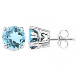 6mm Sky Blue Topaz Stud Earrings In Sterling Silver