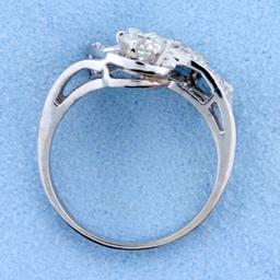 Antique 1/2 Ct Tw Old European Cut Diamond Ring In 14k White Gold