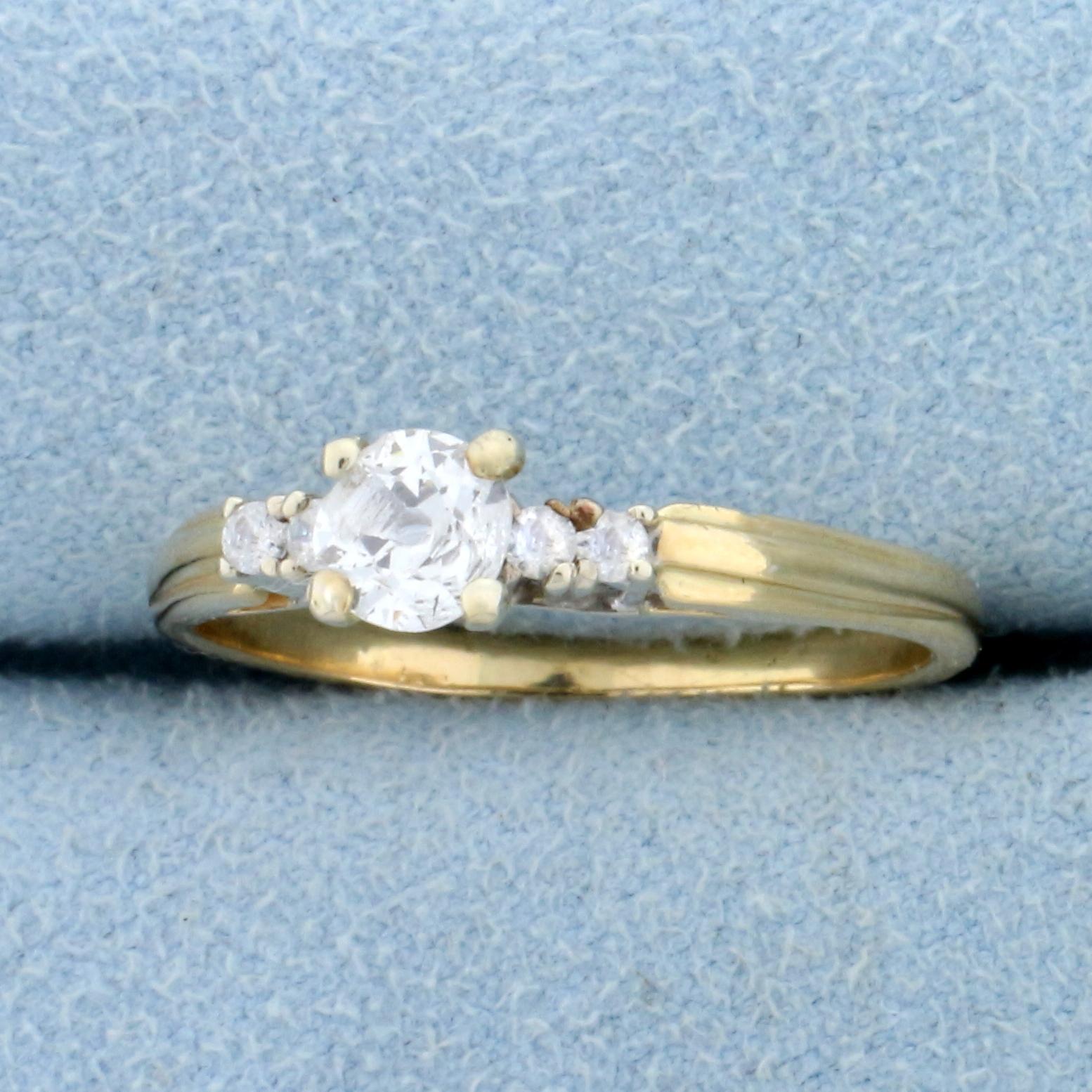 1/2ct Tw Diamond Engagement Ring In 14k Yellow Gold