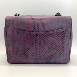 Authentic Chanel Flap Bag Exotic Iridescent Purple Python Mini
