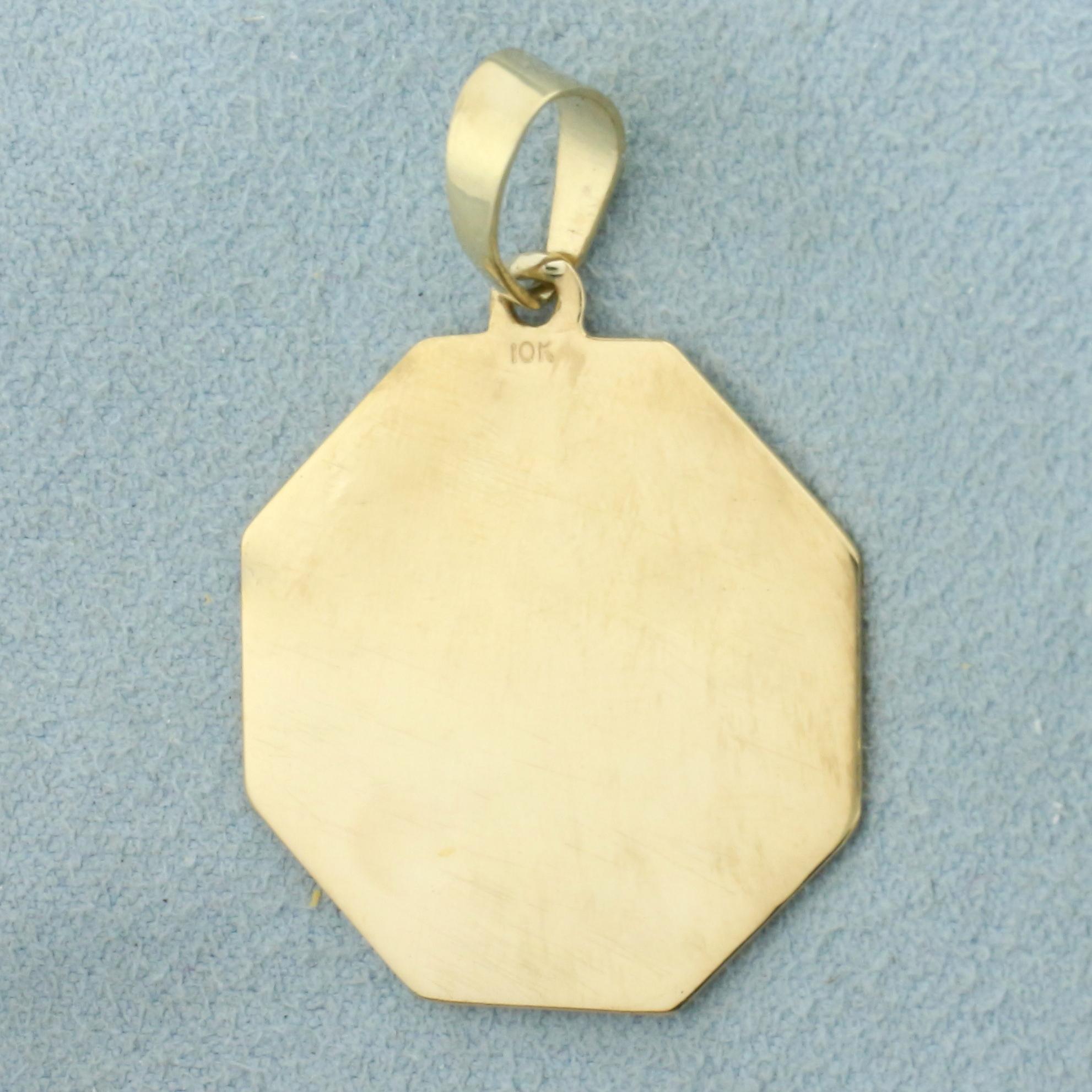 Inscribable Medical Pendant In 10k Yellow Gold