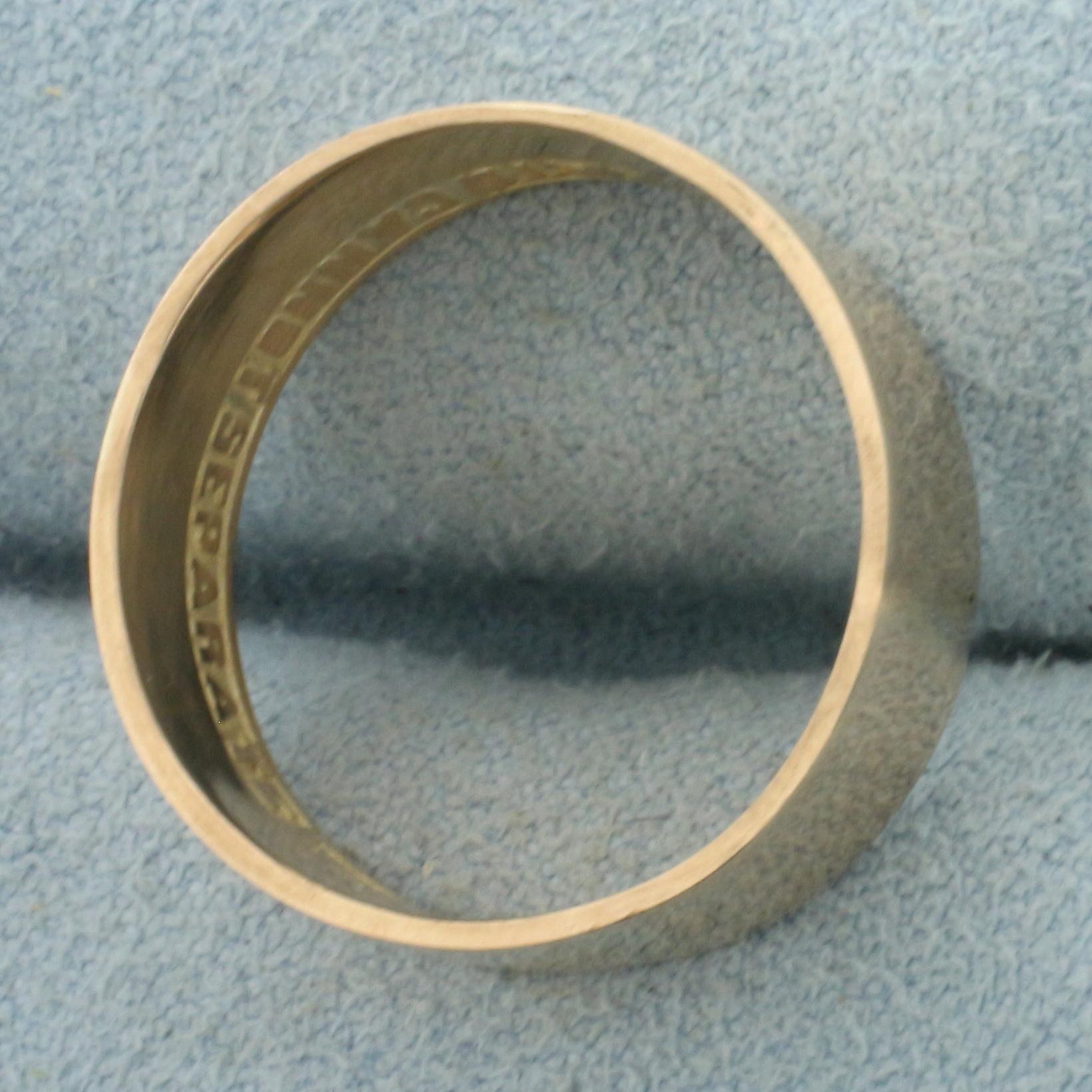 Scottish Rite Masonic Band Ring In 10k Yellow Gold