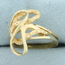 Abstract Design Ring In 14k Yellow Gold