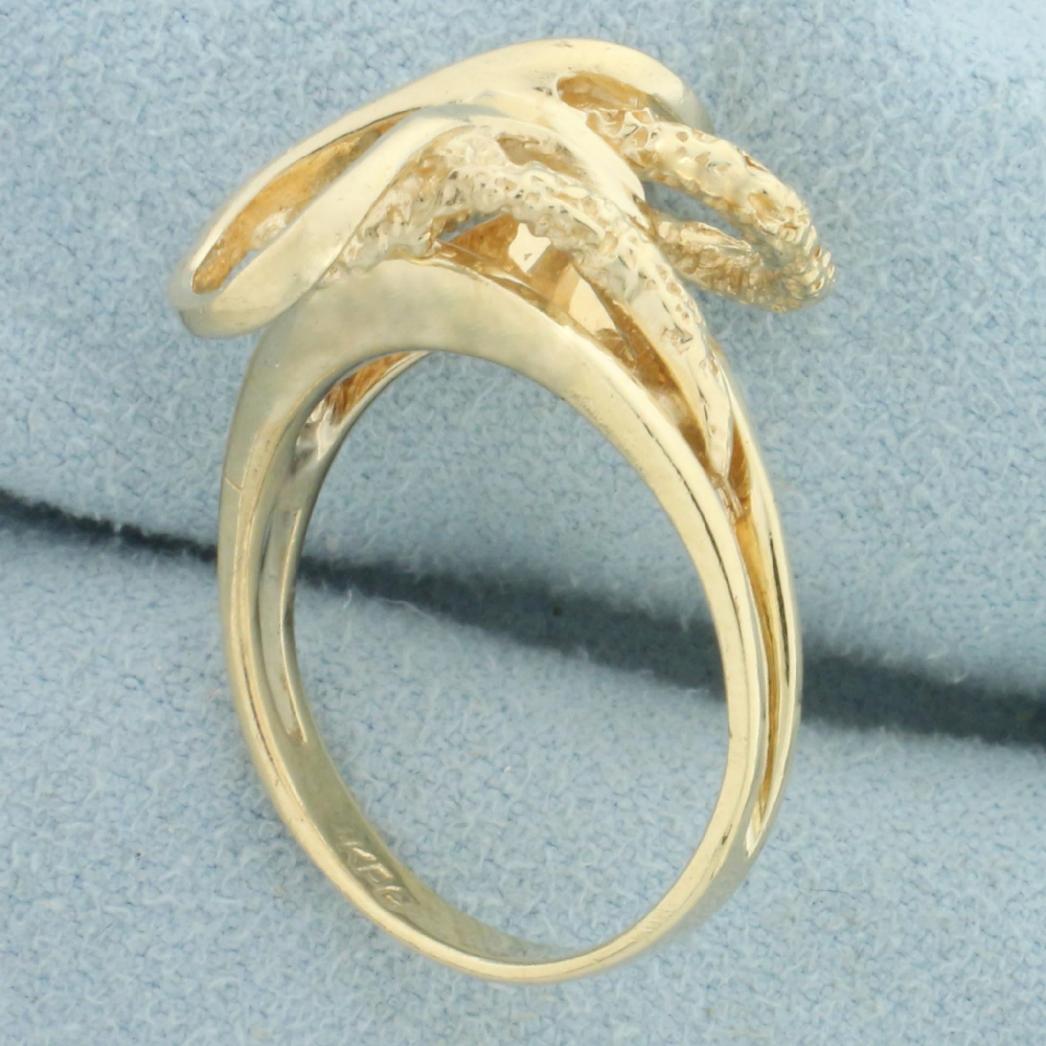 Abstract Design Ring In 14k Yellow Gold