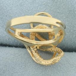 Abstract Design Ring In 14k Yellow Gold