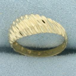 Diamond Cut Dome Ring In 14k Yellow Gold
