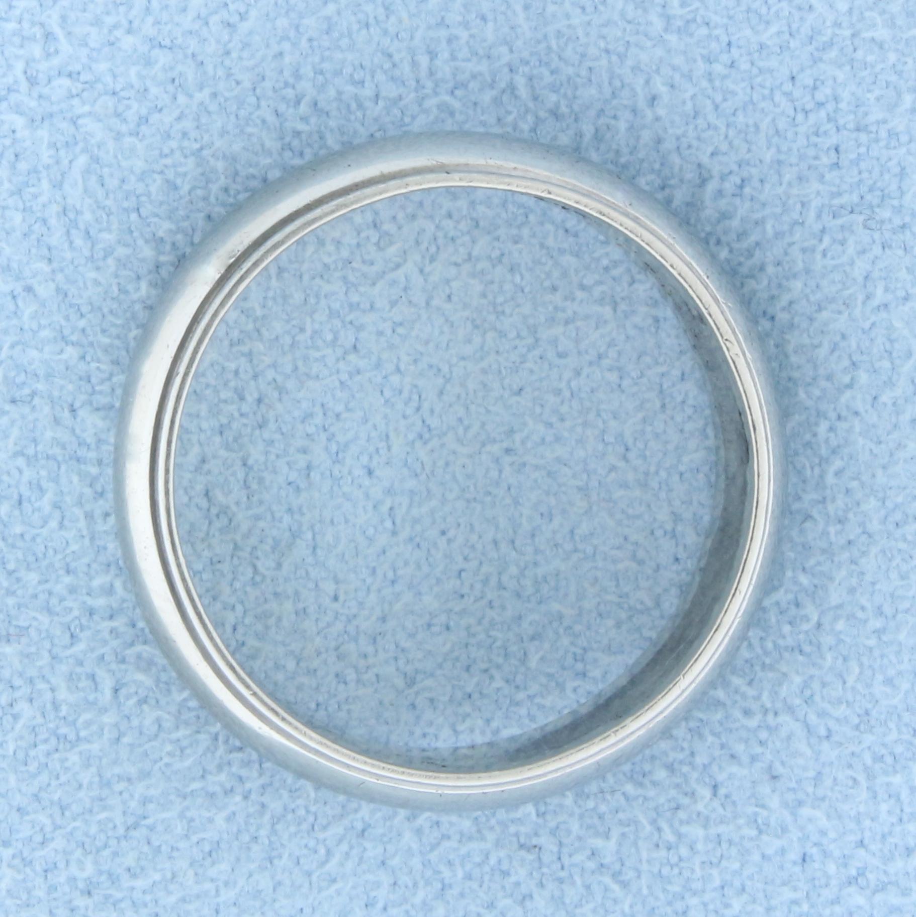 Milgrain Beaded Edge Wedding Band Ring In 14k White Gold