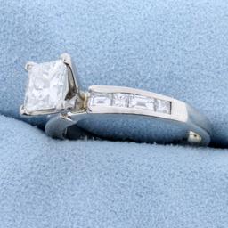 1.75ct Tw Princess Cut Diamond Engagement Ring In Platinum