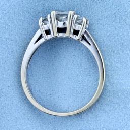 1ct Tw Three Stone Princess Cut Diamond Engagement Ring Or Anniversary Ring In 14k White Gold
