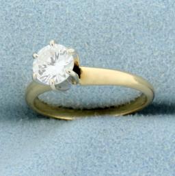 2/3 Ct Solitaire Diamond Engagement Ring In 14k Yellow And White Gold
