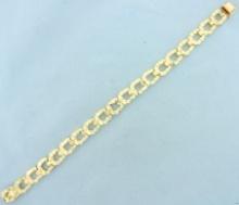 Nugget Link Bracelet In 14k Yellow Gold