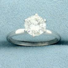 1.5ct Solitaire Diamond Engagement Ring In 18k White Gold