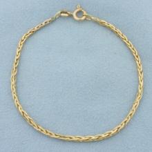 Italian Wheat Link Chain Bracelet In 14k Yellow Gold