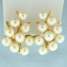 Designer Ming's Pearl Earrings In 14k Yellow Gold