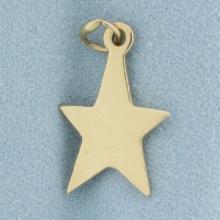 Elongated Star Charm Or Pendant In 14k Yellow Gold