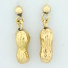 Peanut Dangle Earrings In 18k Yellow Gold