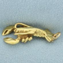 Vintage 3d Lobster Charm In 14k Yellow Gold