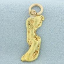 Pure Gold Nugget Freeform Charm Or Pendant