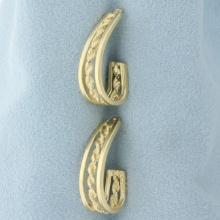 J Hoop Earring Jacket Stud Earring Enhancers In 14k Yellow Gold