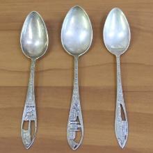 Charles M. Robbins Sterling Silver New Orleans, Yellowstone, And San Francisco Souvenir Spoons