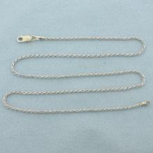 15 Inch Rope Chain Necklace In 18k White Gold