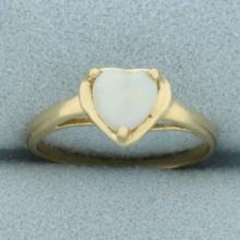 Heart Shaped Opal Solitaire Ring In 14k Yellow Gold