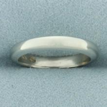 Womans Half Dome Wedding Band Ring In 18k White Gold