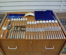 45 Piece Gorham Camellia Sterling Flatware Set With Chest