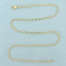 Italian 18 Inch Oval Curb Link Chain Necklace In 14k Yellow Gold
