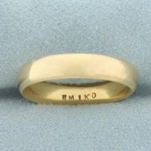 Half Dome Wedding Band Ring In 18k Yellow Gold