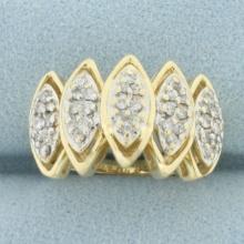 Vintage Pave Diamond Pave Ring In 14k Yellow Gold