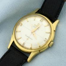 Vintage Mens Omega Constellation Automatic Chronometer Wrist Watch In 18k Yellow Gold Case