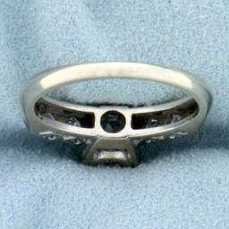 Antique 1ct Tw Old European Cut Diamond Engagement Ring In 14k White Gold