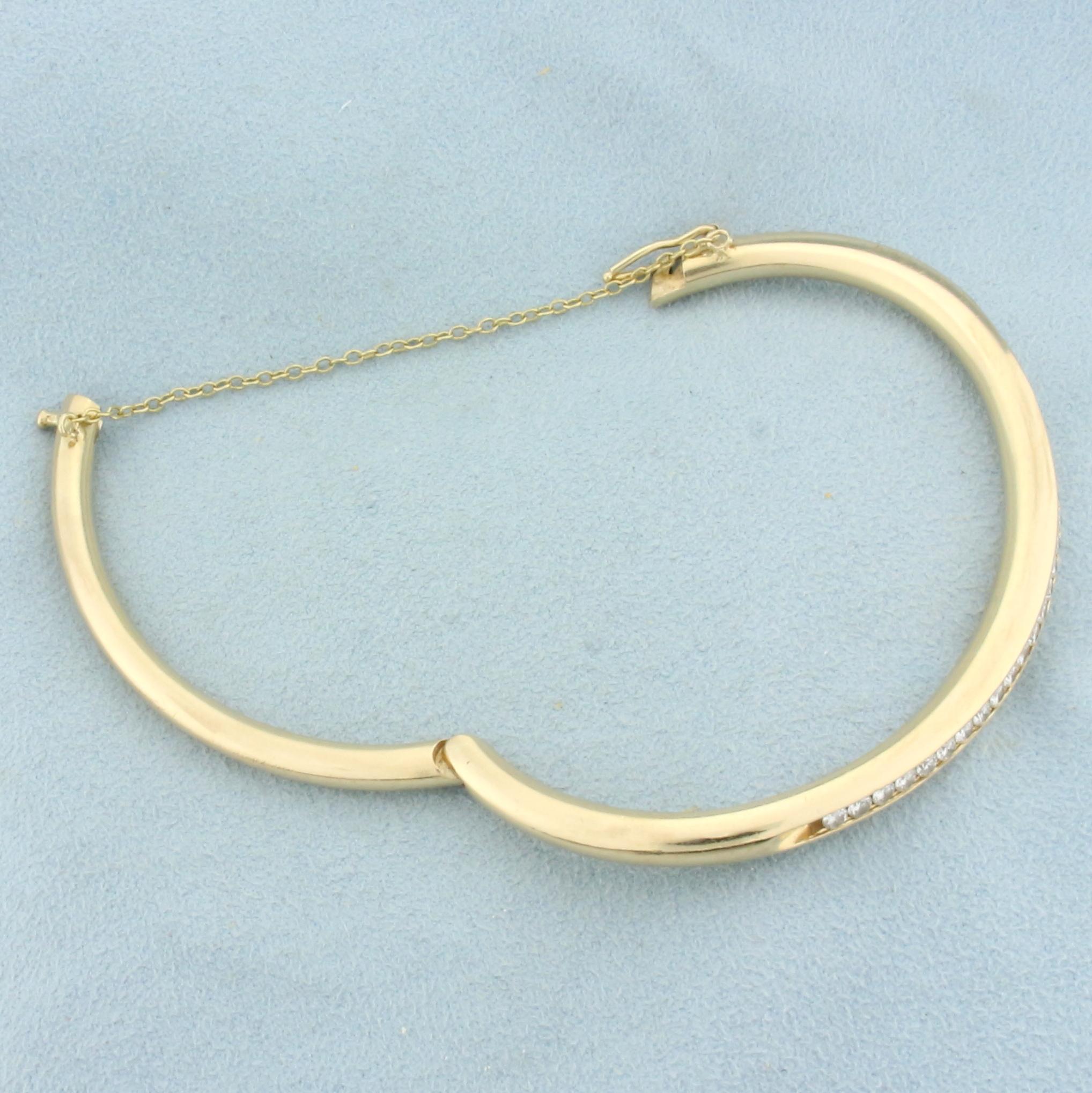 1ct Tw Diamond Bangle Bracelet In 14k Yellow Gold