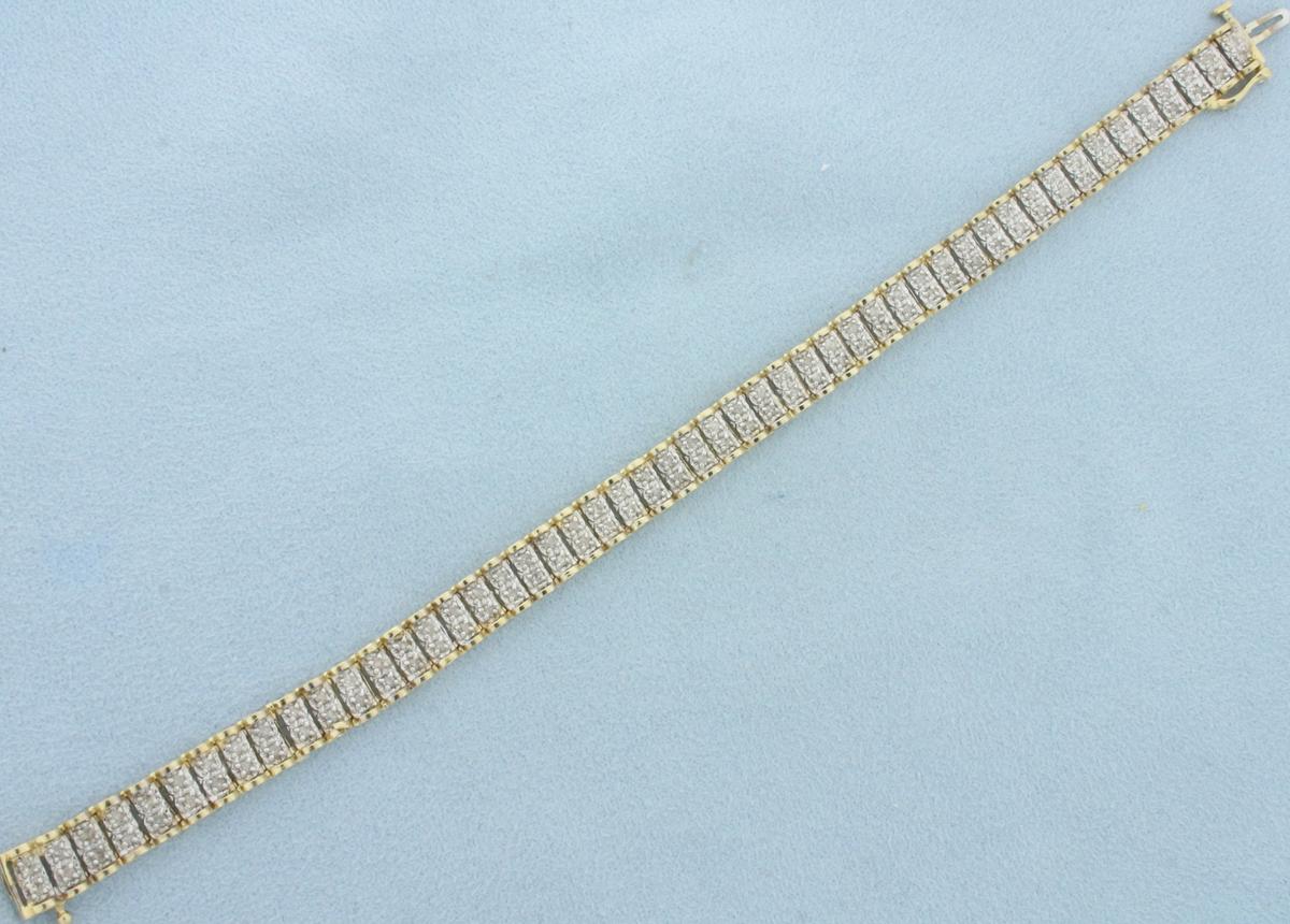 1ct Diamond Line Bracelet In 10k Yellow Gold