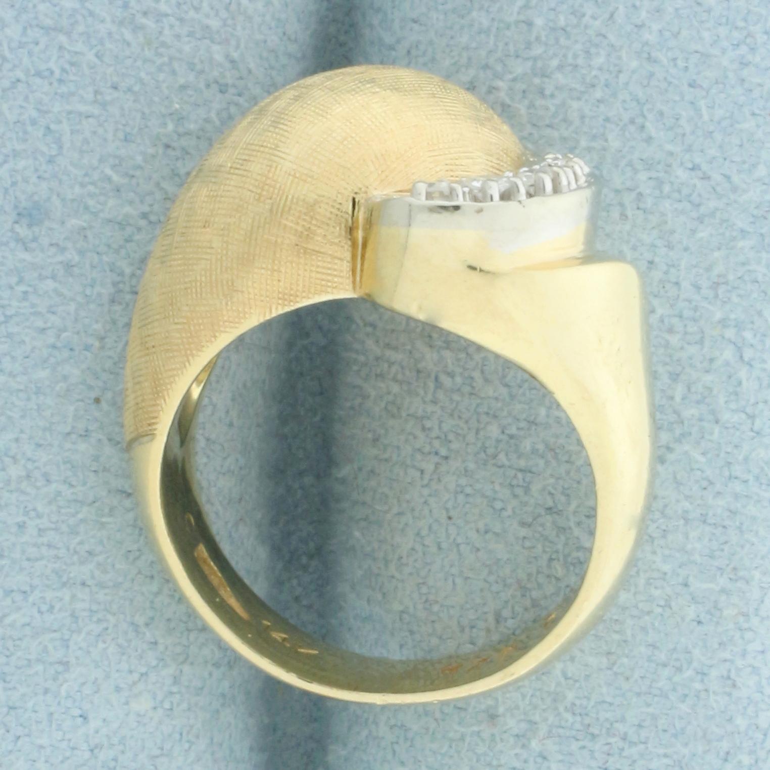 Abstract Design Diamond Ring In 14k Yellow Gold