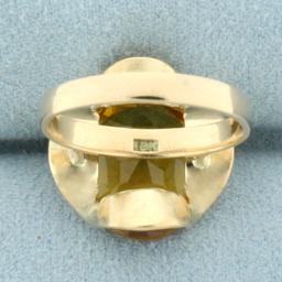 Unique Gold Color Sapphire Solitaire Ring In 18k Yellow Gold
