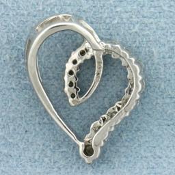 Diamond Heart Pendant In 14k White Gold