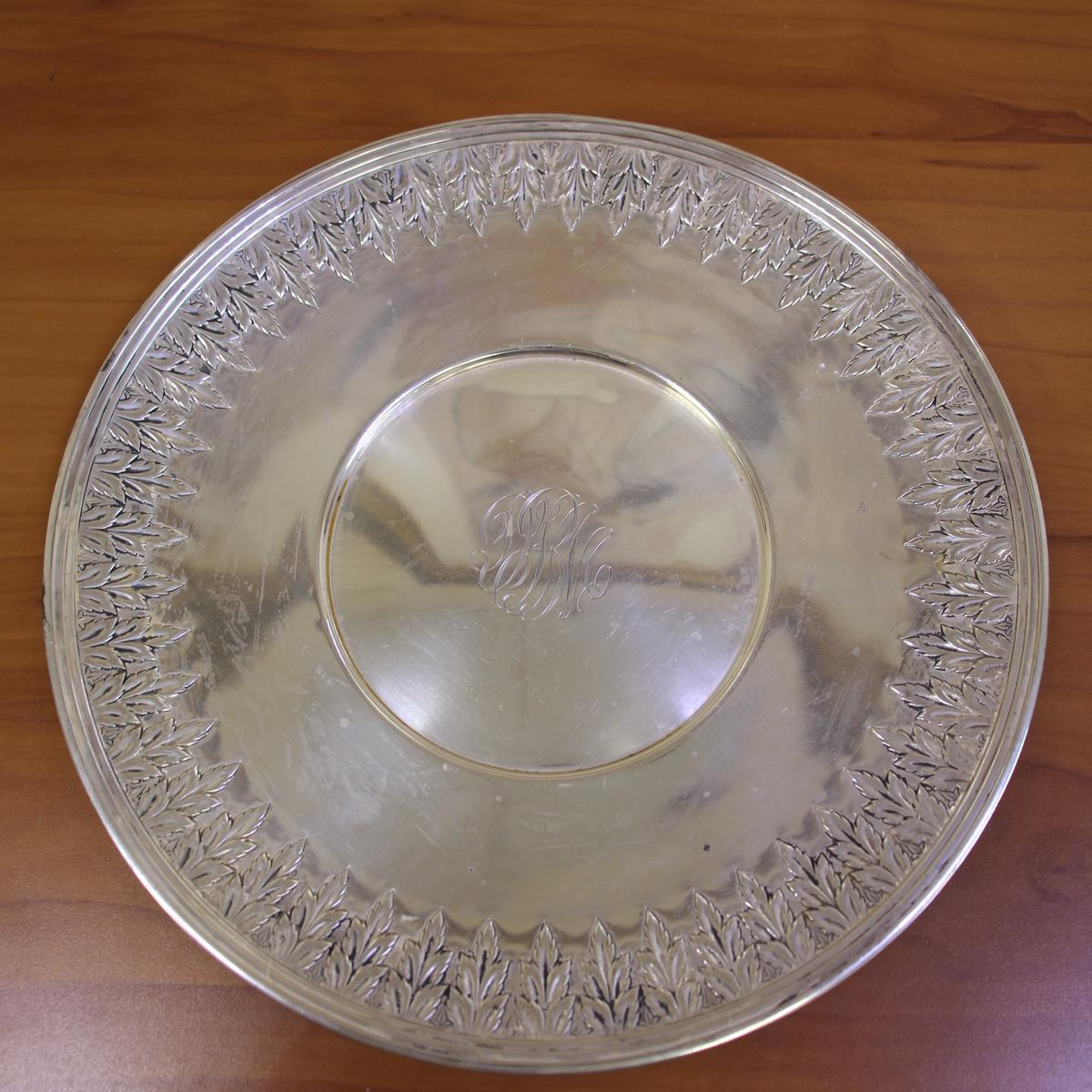 Antique Watson Company Sandwich Serving Plate In .925 Sterling Silver