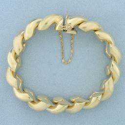 Italian San Marco Link Bracelet In 14k Yellow Gold
